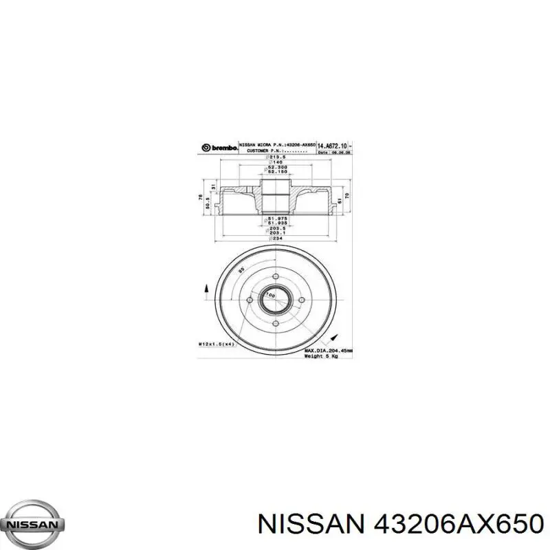 Compre 43206AX650 Nissan/Infiniti Tambor do freio traseiro