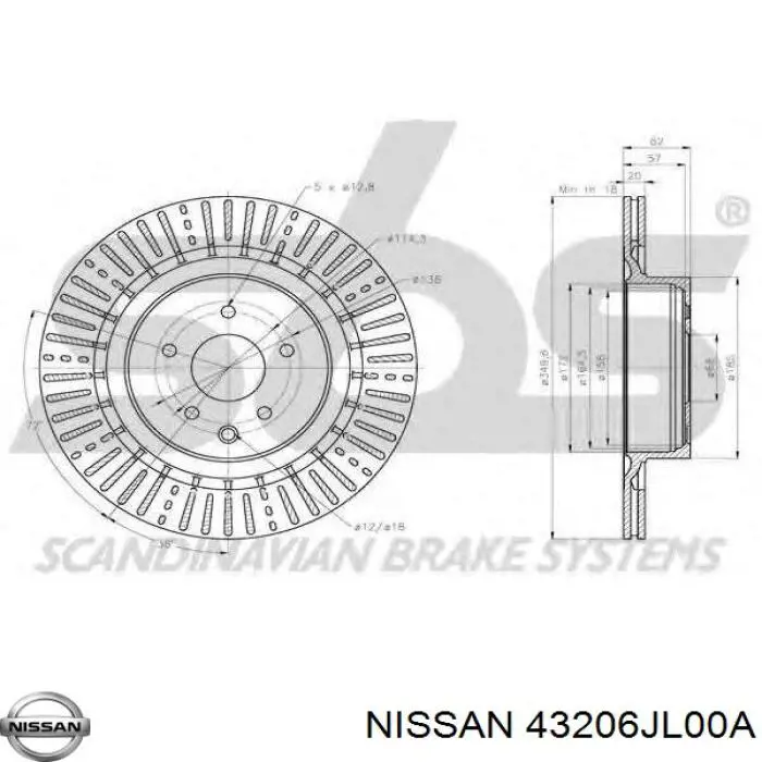 Disco do freio traseiro Nissan/Infiniti 43206JL00A preço, a partir de 117,52 USD