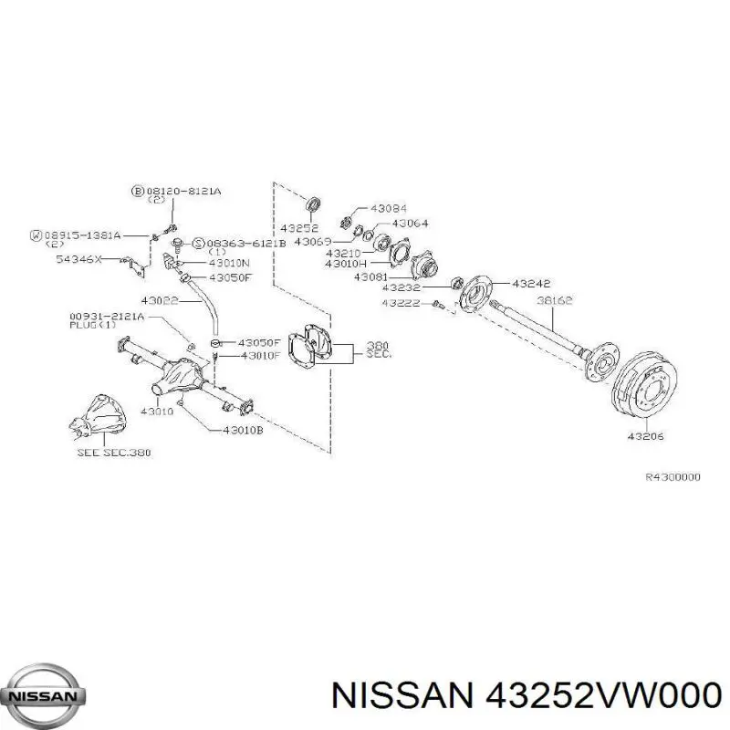  Nissan/Infiniti 43252VW000 preço, a partir de 13,42 USD