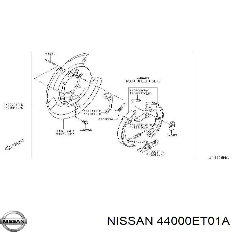 Disco de suporte direito do tambor do freio traseiro Nissan/Infiniti 44000ET01A preço, a partir de 614,30 USD