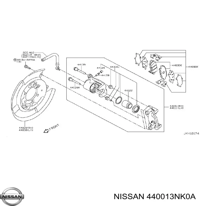 440013NK0A Nissan/Infiniti Suporte do freio traseiro direito
