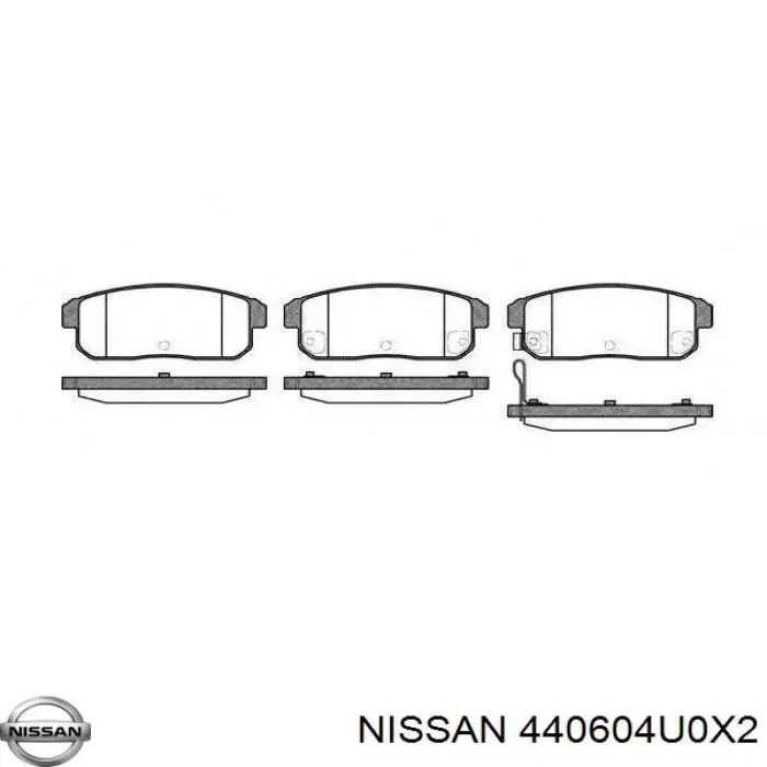Compre 440604U0X2 Nissan/Infiniti Sapatas do freio traseiras de disco
