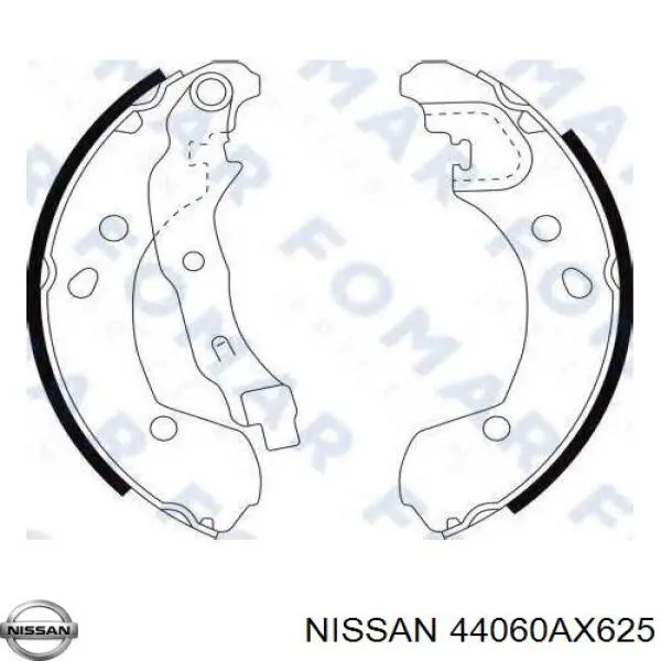 Compre 44060AX625 Nissan/Infiniti Sapatas do freio traseiras de tambor