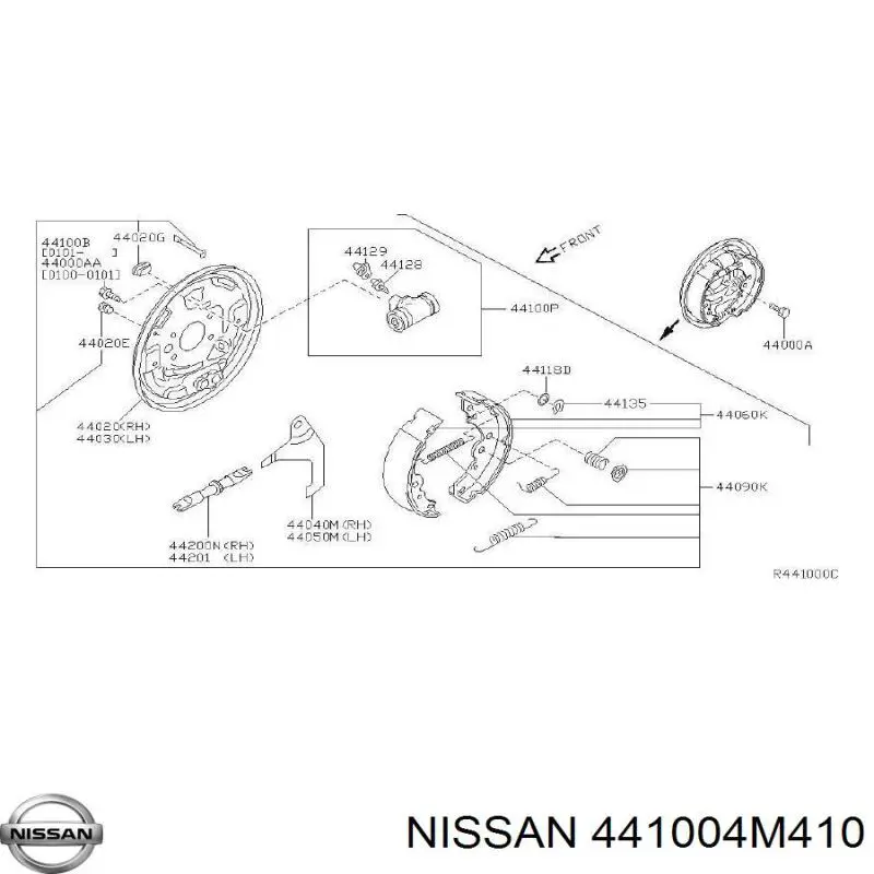 Compre 441004M410 Nissan/Infiniti Cilindro traseiro do freio de rodas de trabalho