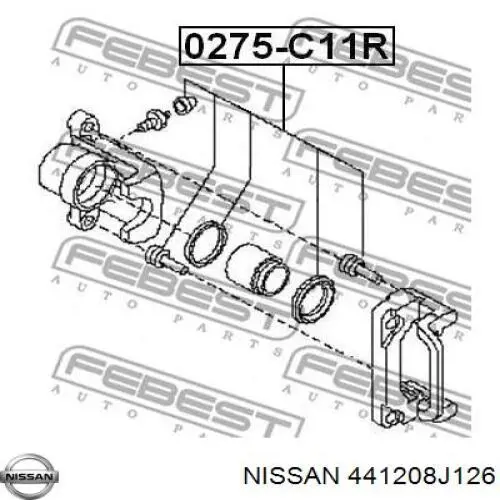 Kit de reparação de suporte do freio traseiro Nissan/Infiniti 441208J126 preço, a partir de 7,39 USD