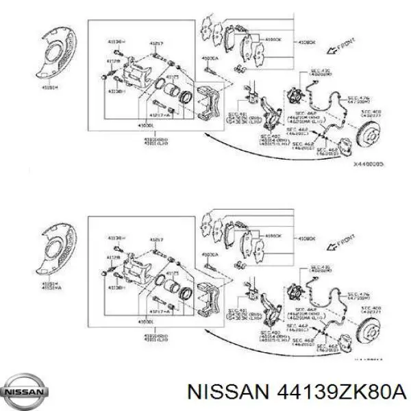 44139ZK80A Nissan/Infiniti Guia inferior de suporte dianteiro