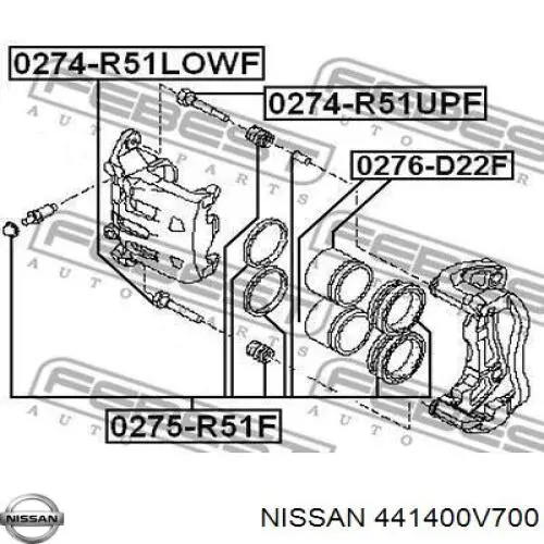 Compre 441400V700 Nissan/Infiniti Guia superior de suporte dianteiro