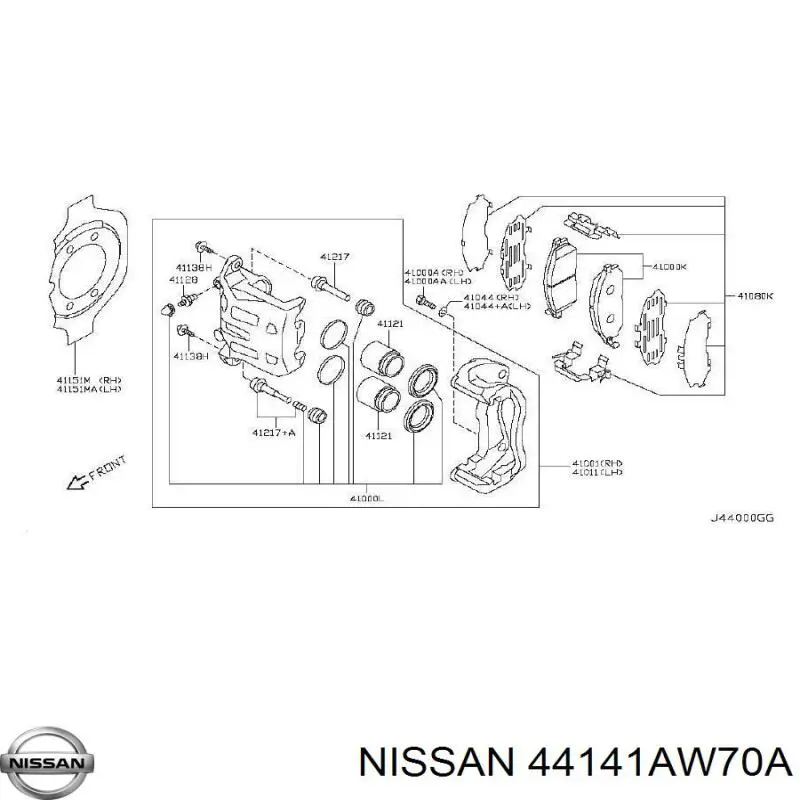 Compre 44141AW70A Renault (RVI) Parafuso do freio de suporte