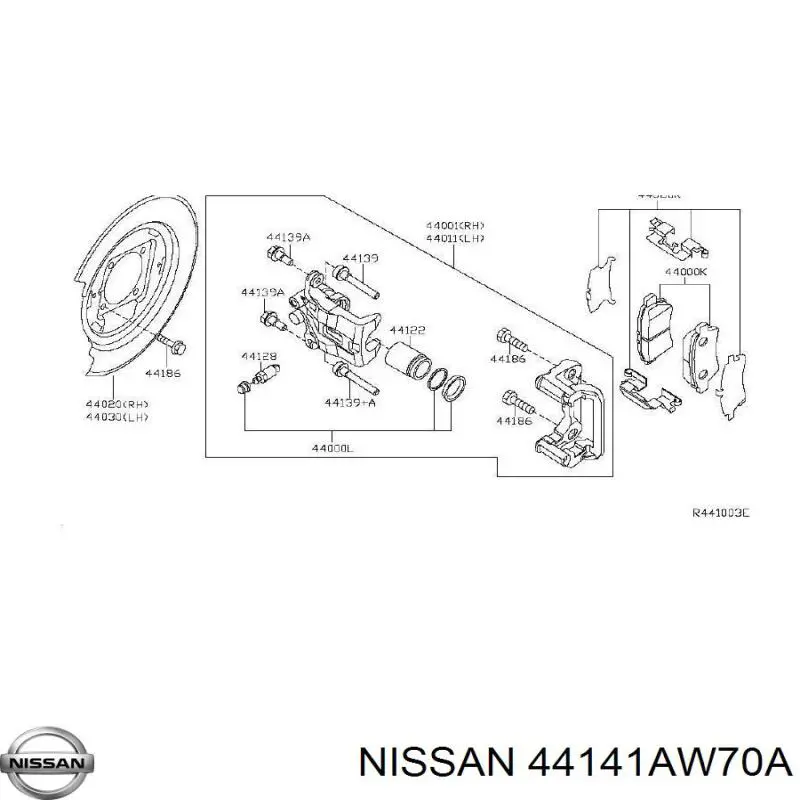 Compre 44141AW70A Renault (RVI) Parafuso do freio de suporte