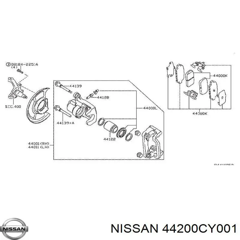 44200CY001 Nissan/Infiniti Catraca do freio do eixo traseiro