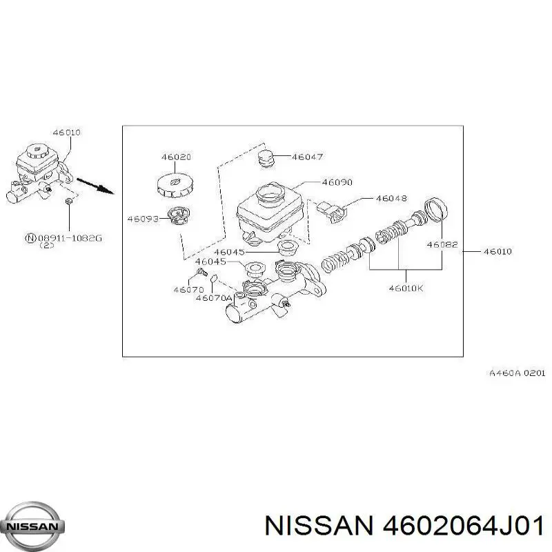 Tampa de tanque de cilindro mestre do freio Nissan/Infiniti 4602064J01 preço, a partir de 59,27 USD