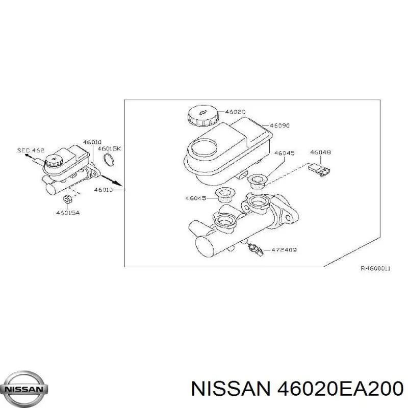 Tampa de tanque de cilindro mestre do freio Nissan/Infiniti 46020EA200 preço, a partir de 22,08 USD