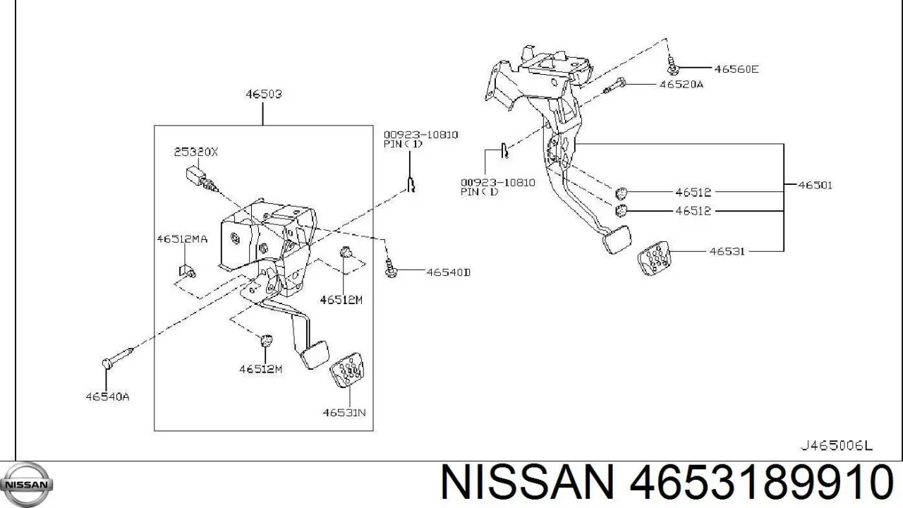 Placa sobreposta de pedal de embraiagem Nissan/Infiniti 4653189910 preço, a partir de 3,35 USD