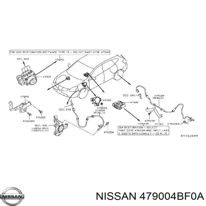 Sensor ABS traseiro Nissan/Infiniti 479004BF0A preço, a partir de 34,92 USD