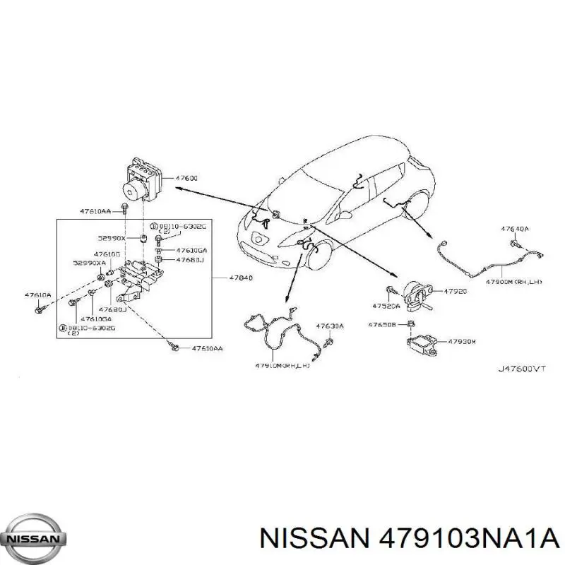 479103NA2A Nissan/Infiniti Sensor dianteiro de ABS