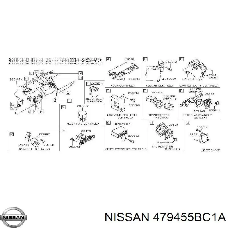 Sensor do ângulo de viragem do volante de direção Nissan/Infiniti 479455BC1A preço, a partir de 642,84 USD