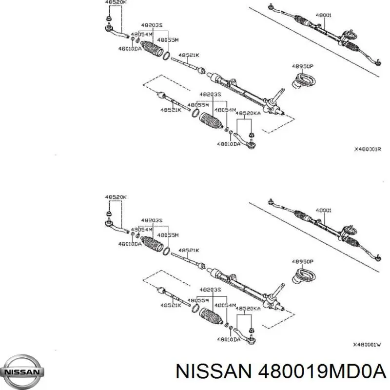 Cremalheira da direção Nissan/Infiniti 480019MD0A preço, a partir de 194,37 USD