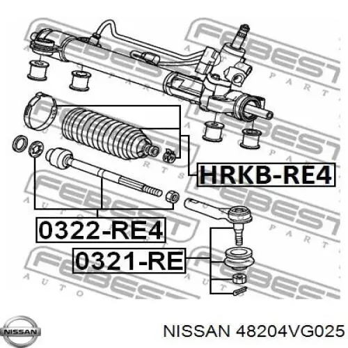 Bota de proteção direita do mecanismo de direção (de cremalheira) Nissan/Infiniti 48204VG025 preço, a partir de 44,09 USD