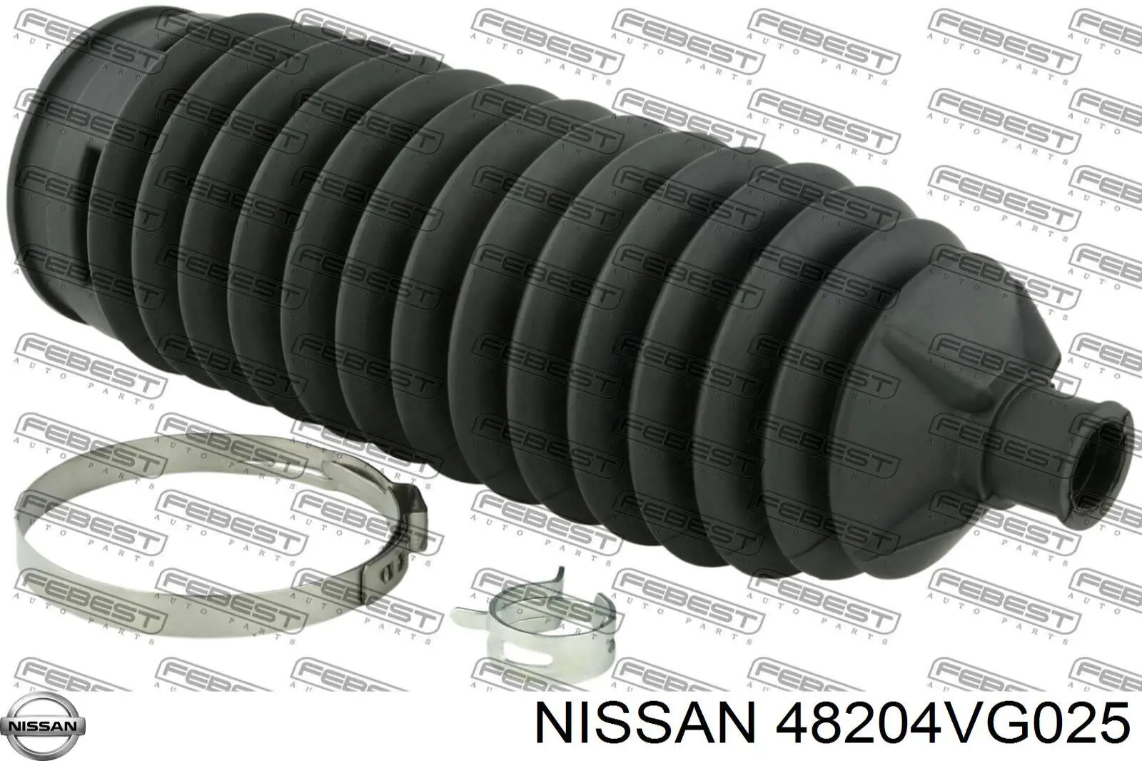 48204VG025 Nissan/Infiniti Bota de proteção direita do mecanismo de direção (de cremalheira)
