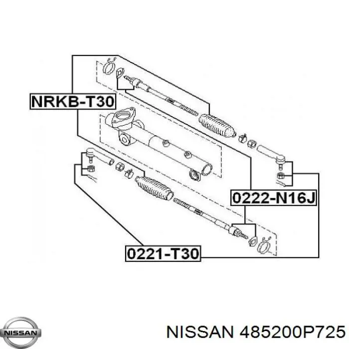 Compre 485200P725 Nissan/Infiniti Ponta externa da barra de direção