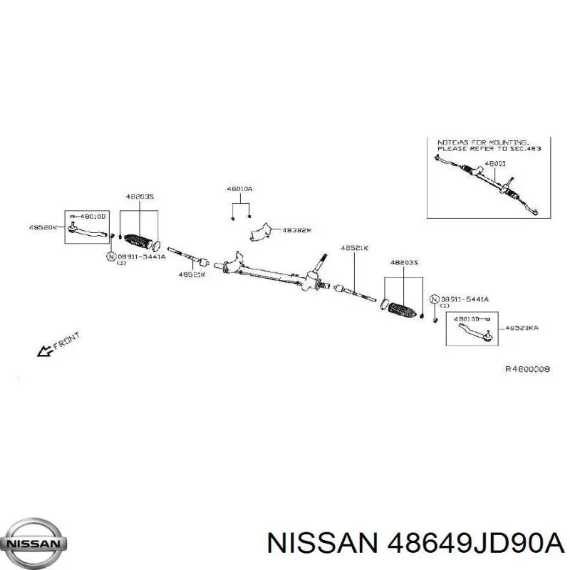  Nissan/Infiniti 48649JD90A preço, a partir de 35,23 USD