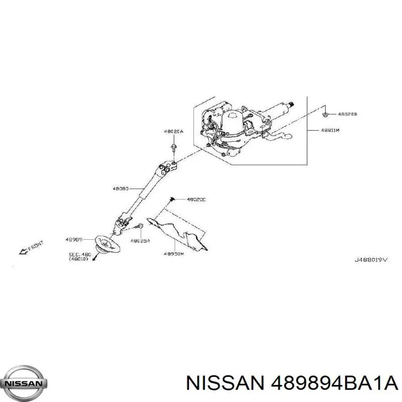 489894BA1A Nissan/Infiniti Bota de proteção do veio de transmissão de direção