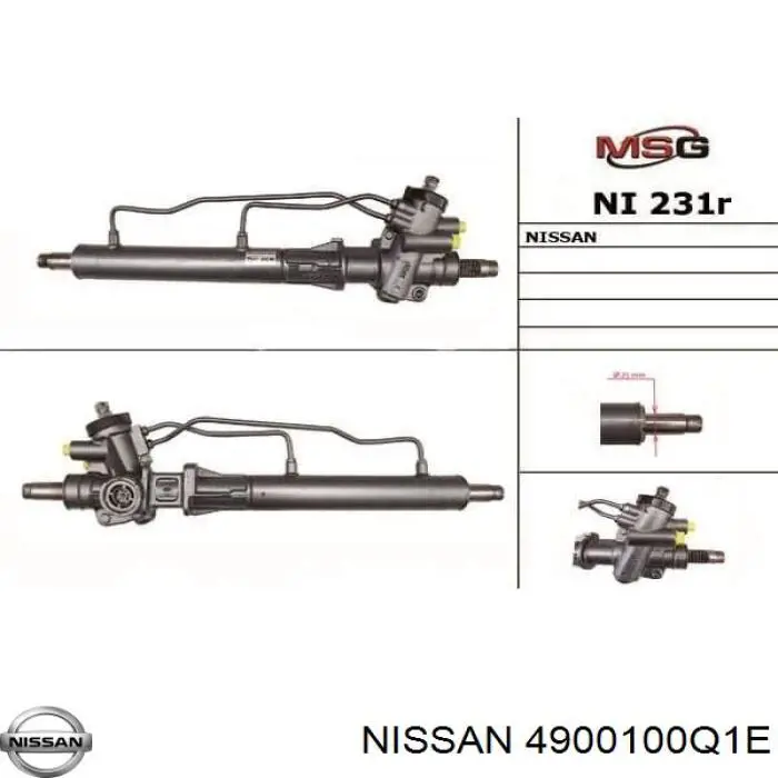 Compre 4900100Q1E Nissan/Infiniti Cremalheira da direção