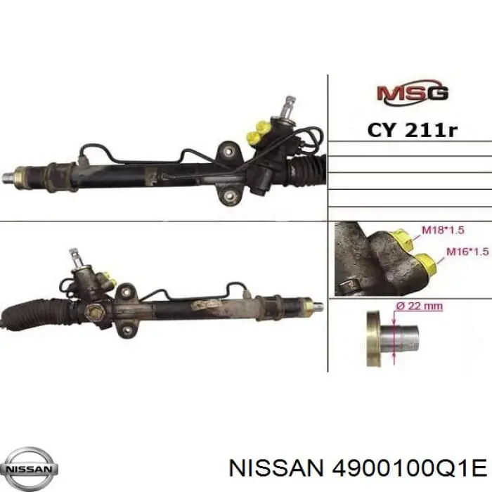 4900100Q1E Nissan/Infiniti Cremalheira da direção