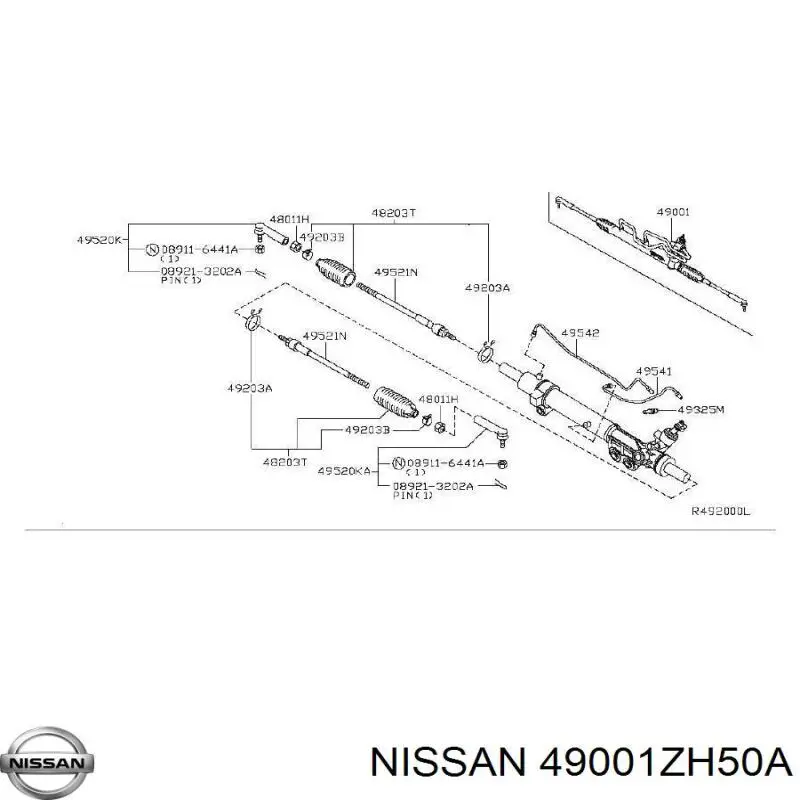 Cremalheira da direção Nissan/Infiniti 49001ZH50A preço, a partir de 415,21 USD