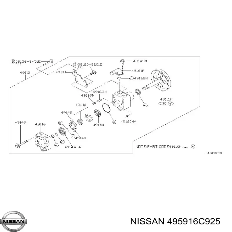 Kit de reparação da bomba da Direção hidrâulica assistida Nissan/Infiniti 495916C925 preço, a partir de 18,64 USD