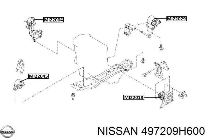497209H600 Nissan/Infiniti Mangueira da Direção hidrâulica assistida de pressão alta desde a bomba até a régua (do mecanismo)