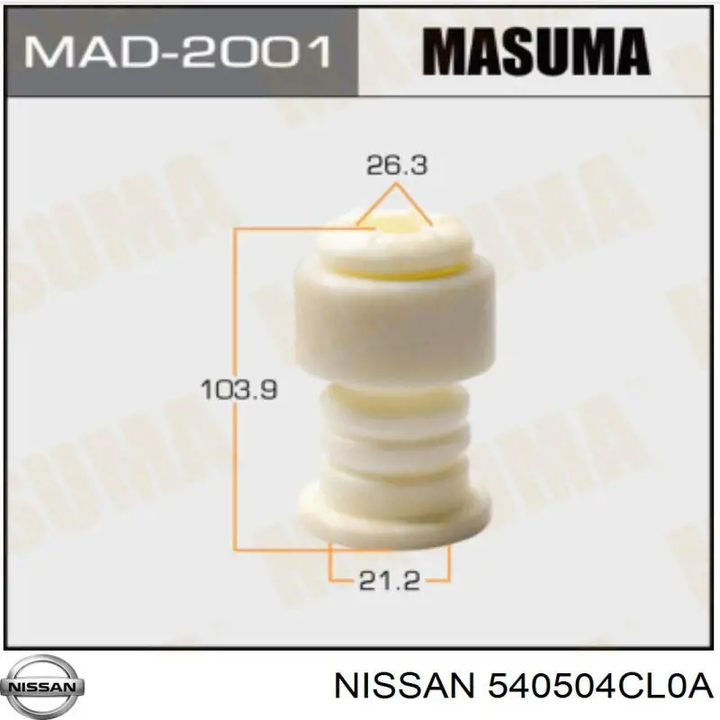 MAD2001 Masuma Pára-choque (grade de proteção) de amortecedor dianteiro