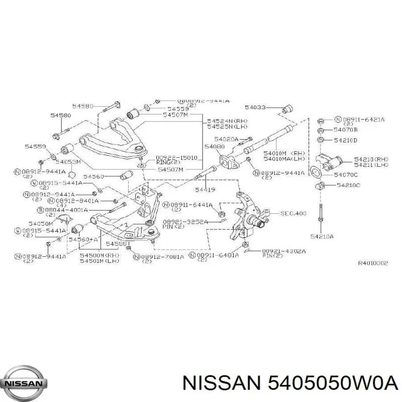 Compre 5405050W0A Nissan/Infiniti Pára-choque (grade de proteção) de amortecedor dianteiro