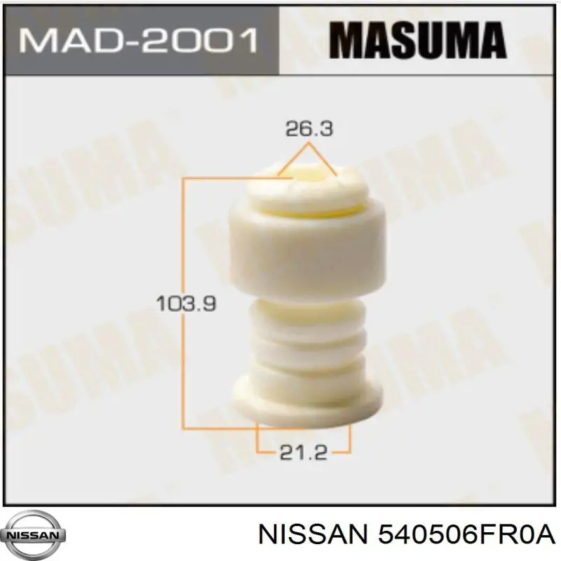 540506FR0A Nissan/Infiniti Pára-choque (grade de proteção) de amortecedor dianteiro