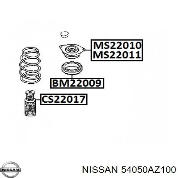54050AZ100 Nissan/Infiniti Pára-choque (grade de proteção) de amortecedor dianteiro + bota de proteção