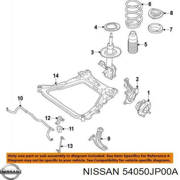 54050JP00A Nissan/Infiniti Bota de proteção de amortecedor dianteiro