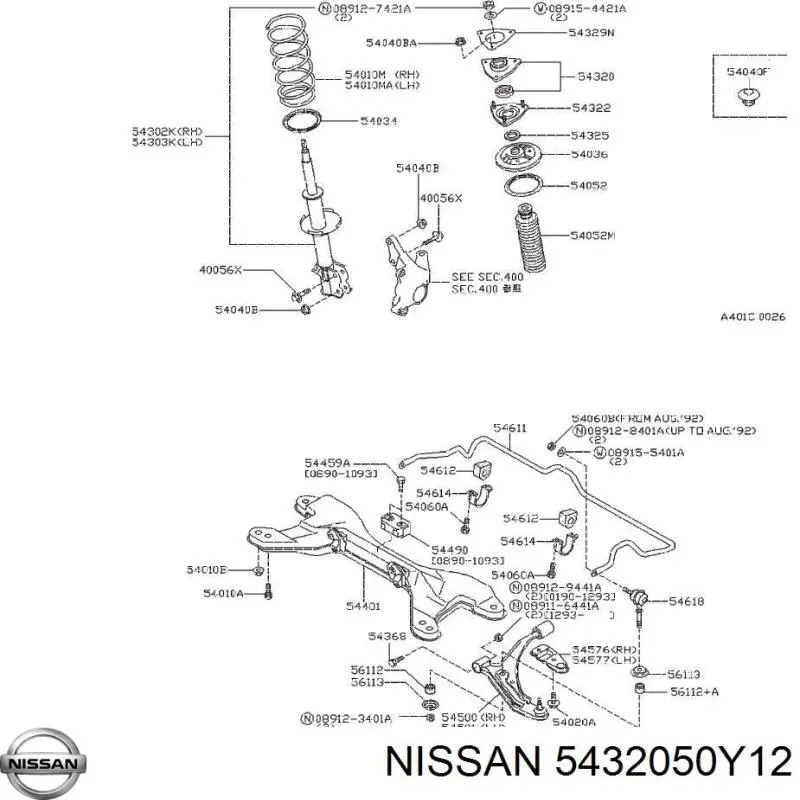 Suporte de amortecedor dianteiro Nissan/Infiniti 5432050Y12 preço, a partir de 25,80 USD