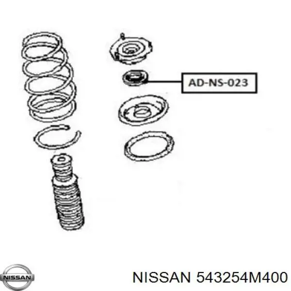 Compre 543254M400 Nissan/Infiniti Rolamento de suporte do amortecedor dianteiro