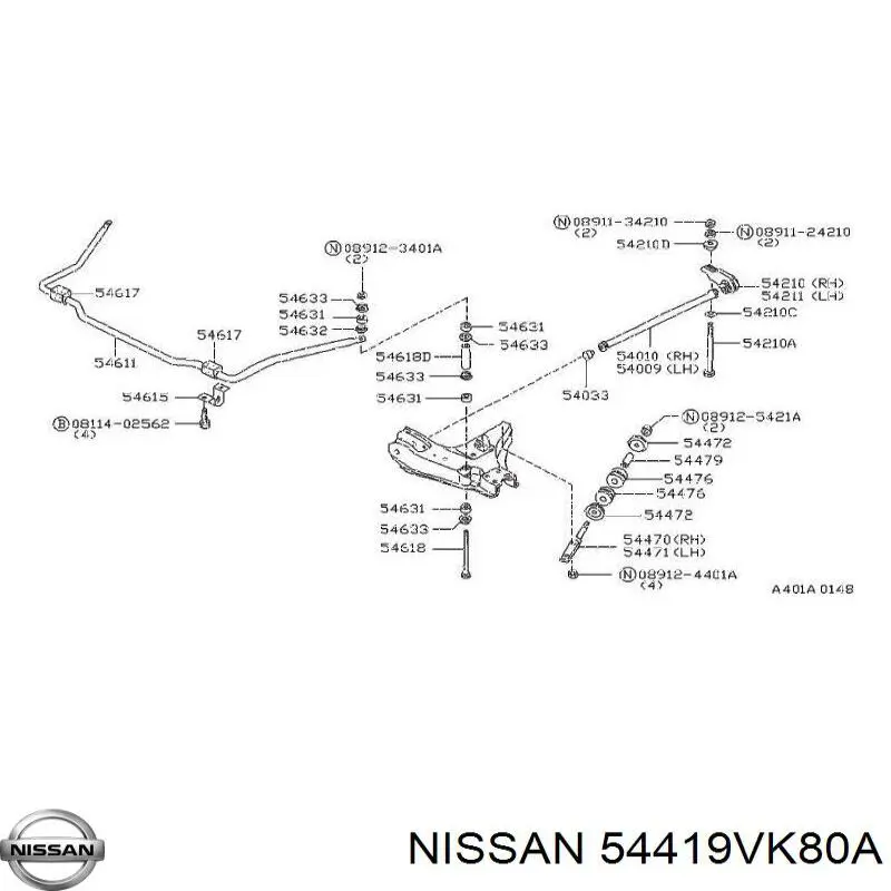 Parafuso de fixação de braço oscilante dianteiro, inferior Nissan/Infiniti 54419B9500 preço, a partir de 17,70 USD