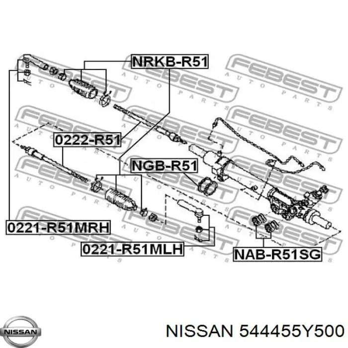 Bucha de fixação da cremalheira da direção Nissan/Infiniti 544455Y500 preço, a partir de 30,46 USD