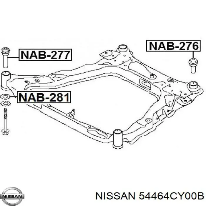 Compre 54464CY00B Nissan/Infiniti Bloco silencioso (coxim) de viga dianteira (de plataforma veicular)