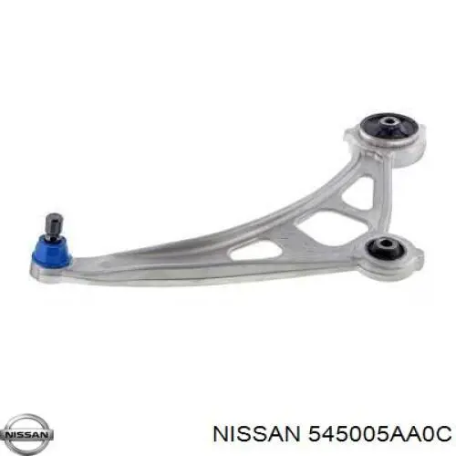 545005AA0C Nissan/Infiniti Braço oscilante inferior direito de suspensão dianteira