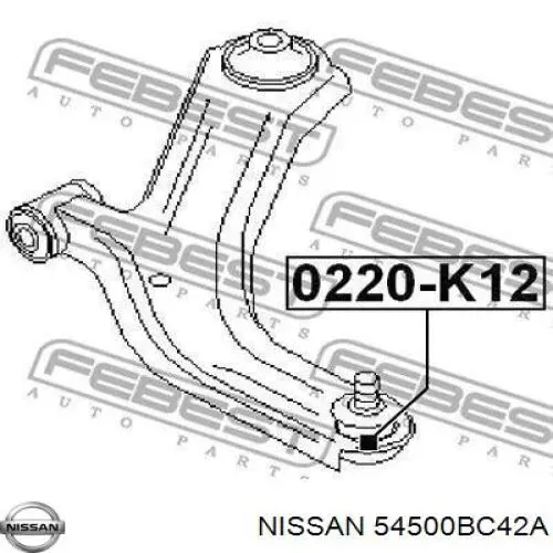 Braço oscilante inferior direito de suspensão dianteira Nissan/Infiniti 54500BC42A preço, a partir de 54,48 USD