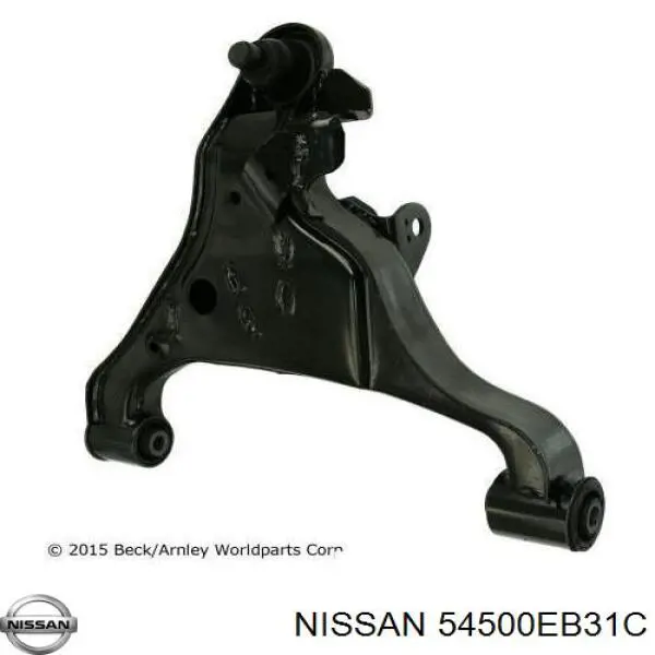 Compre 54500EB31C Nissan/Infiniti Braço oscilante inferior direito de suspensão dianteira