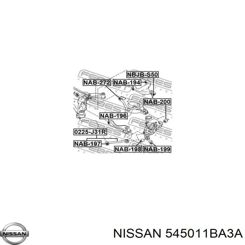 545011BA0A Nissan/Infiniti Braço oscilante inferior esquerdo de suspensão dianteira