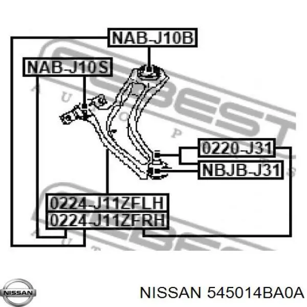 Braço oscilante inferior esquerdo de suspensão dianteira Nissan/Infiniti 545014BA0A preço, a partir de 69,27 USD