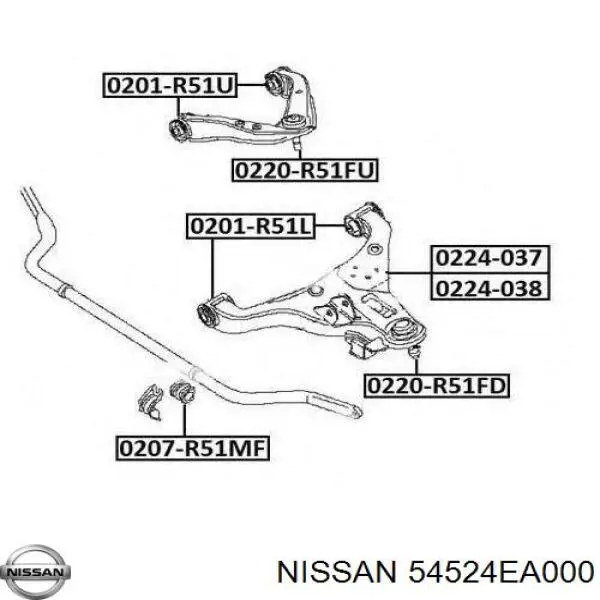 Braço oscilante superior direito de suspensão dianteira Nissan/Infiniti 54524EA000 preço, a partir de 56,57 USD