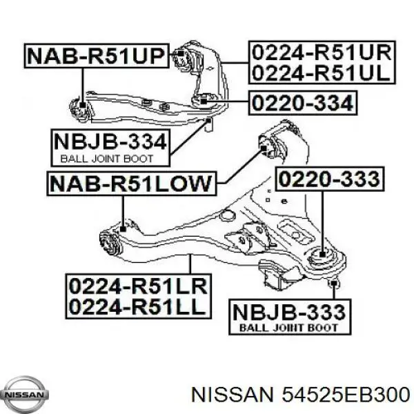 Braço oscilante superior esquerdo de suspensão dianteira Nissan/Infiniti 54525EB300 preço, a partir de 67,39 USD