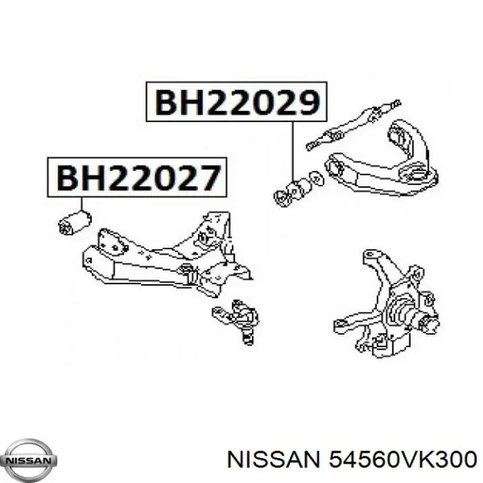 Compre 54560VK300 Nissan/Infiniti Bloco silencioso dianteiro do braço oscilante inferior