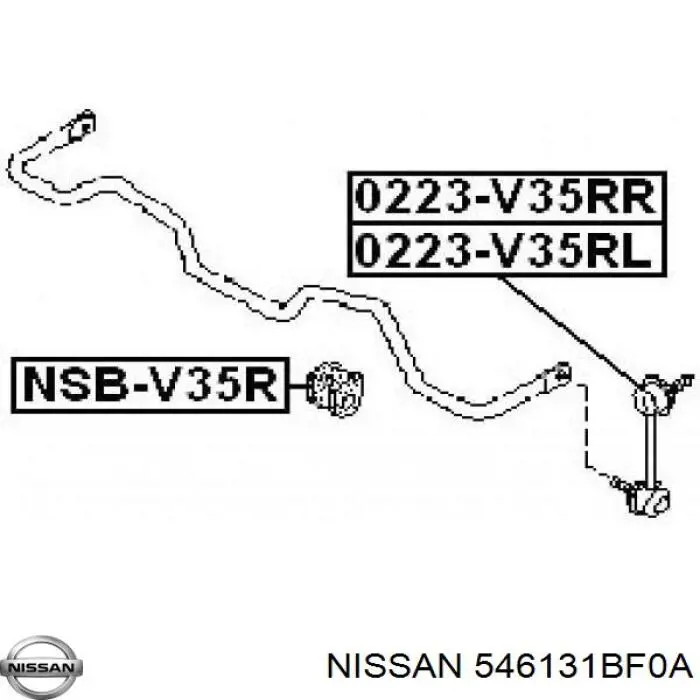 Compre 546131BF0A Nissan/Infiniti Bucha de estabilizador traseiro